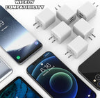 6Pack USB Wall Charger, iGENJUN 2.4A Phone Charger Dual USB Port Cube Power Plug Adapter Fast Wall Charger Block Compatible with iPhone 17/17 Pro/16/16 Pro, Samsung Galaxy, Pixel, LG, Android-White