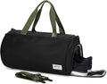 Gym Bags for Men with Side Pocket, 38L Sports Gym Duffle Bag with Adjustable Strap&Shoe Compartment, Large Waterproof Sport Duffel Bags for Travel, Sports, Fitness&Workout(Black/Olive Green)