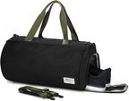 Gym Bags for Men with Side Pocket, 38L Sports Gym Duffle Bag with Adjustable Strap&Shoe Compartment, Large Waterproof Sport Duffel Bags for Travel, Sports, Fitness&Workout(Black/Olive Green)