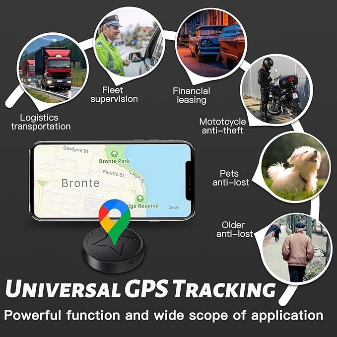 GPS Tracker for Vehicles, No Subscription Mini GPS Tracker Real Time Locator, Magnetic Anti-Theft Micro Vehicle Tracking Device with App for Cars, Kids, Elderly, Pets, Wallet, Luggage