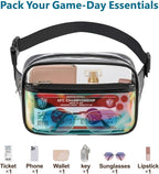 Veckle Holographic Fanny Pack for Women - Plus Size 35-51 Inch Iridescent Clear Belt Bag, Adjustable Crossbody Waist Bag for Concert, Festivals, Raves, Theme Parks, Black