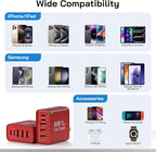 2Pack USB C Fast Charger Block, Total 60W 5-Port USB C Wall Charger 30W Type C Charging Block, 2USB C+3USB A PD 3.0 Multiport Charging Cube for iPhone 17 16 15 14 Pro Max, G-alaxy S26 S25 Ultra, i Pad