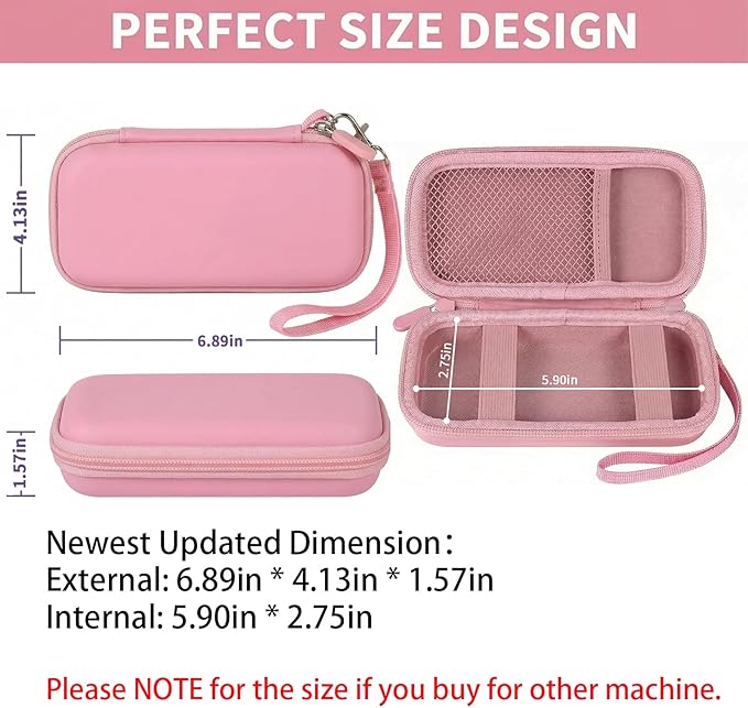 Case for Anker Magnetic Battery 10,000mAh Foldable Wireless Portable Charger, 633/622/621/321 5,000mAh Power Bank (MagGo) Holder, Storage for Baseus Power Delivery -Case Only (Pink, Medium)