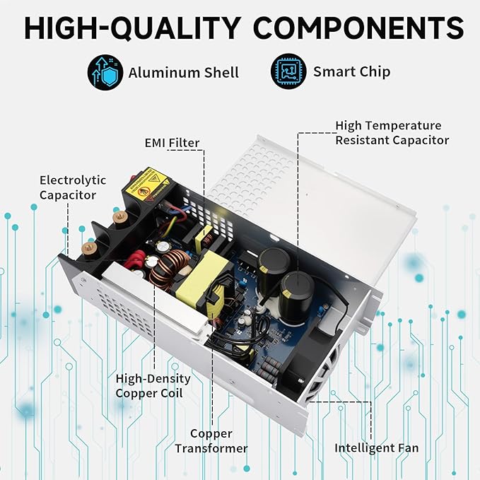 DC 12V 100A 1200W Power Supply 110V AC to 12v DC Converter Power Supply Adapter 100A 1200W Switch Transformer for Motor Pump CCTV Security Camera Car Stereo 3D Printer