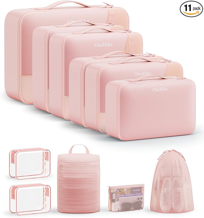 11 Set Packing Cubes for Travel, Gifts for Women Mom,Anti-Tearing Suitcase Organizer,OlarHike Vacation Essentials & Accessories for Cruise Ship