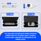 Cable Management Box, Handmade Rattan Cable Organizer with 2 Open Slots, Cord Hider for Power Strip, Router & USB Hub, Registered U.S. Design Patent (D1,112,102), 13" x 5.1" x 5.1", Black