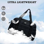 WOLT Small Gym Bag for Women, 14 inch Lightweight Gym Duffle Bag with Wet Compartment Quilted Tote for Sports Workout, Black