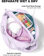 Small Gym Bag for Women - Puffer Duffle Weekender Work Duffel Carry on Overnight Nurse Dance Yoga Workout Tote Bag with Yoga Mat Holder Wet Compartment Coin Purse BPA-Free