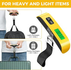 BAGAIL Digital Luggage Scale, 110lbs Hanging Baggage Scale with Backlit LCD Display, Portable Suitcase Weighing Scale, Travel Luggage Weight Scale with Hook, Strong Straps for Travelers