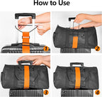 BILIONE Add a Bag Luggage Straps 4 Pack, Adjustable Bungee Elastic Belt to Connect Two Suitcases, Secure Carry On & Travel Essentials (Rainbow)