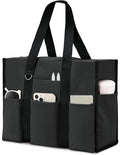 Becokan Large Tote Bag for Women Waterproof with 12 Pockets Top Zipper Closure Utility Teacher Nurse Bags for Work School