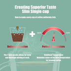 Coffee Machine, Single Serve Coffee Maker, One Cup Coffee Maker with Reusable Filter & One-touch Control Button, Portable Brewer for Camping, Travel & Home, Easy To Clean& Store,15oz/450ml