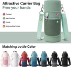 DYSANKY Insulated Water Bottle | Thickened Stainless Steel Vacuum Metal | Portable Sports Water Jug for Gym and Hiking with Straw, Carrier Bag, Handle Strap | BPA-Free 40 oz