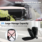 Scooter Luggage For Kids & Adults， Hardside Ride On Suitcase For Kids Ages 4-15 Multifunctional Lightweight Foldable Carry On Luggage With Wheels Ride On For Children Teenagers (Light Pink, 20")