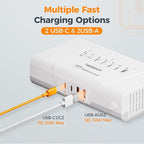 TESSAN 600W Pure Sine Wave 220V to 110V Voltage Converter US to Europe, Universal Travel Adapter with 4 USB Ports PD 35W QC 30W, EU/UK/AU/IT/India Plug Adaptor, Step Down Transformer Power Converters
