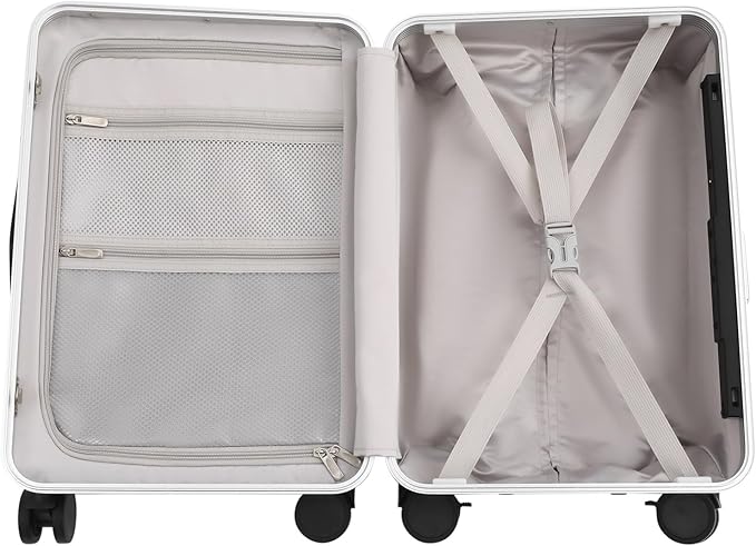 CNCEST 20" Adjustable Double Handle Ride-on Luggage,Travel Carry On Trolley Case with Mesh Pocket for Kids,Children's Ride On Suitcase with Wheels & TSA Lock