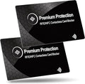 KF-Premium RFID Blocking Card (2 Pack) - Ultra Thin Debit & Credit Card Protector for Travel & Passport - Anti Theft & Fraud Contactless NFC Blocker - Wallet Defender for Men & Women - Black