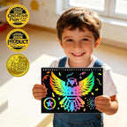 ZMLM Scratch Paper Art-Crafts Gift: 2 Pack Rainbow Notebooks Supplies Independence Day Toys for 3 4 5 6 7 8 9 10 Years Old Girls and Boys Kids Birthday Party Travel Games July 4