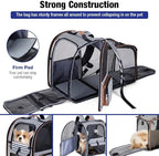 Extra Large Cat Backpack Carrier Expandable Pet Carrier Backpack for Small Dogs Medium Cats Fit Up to 18 Lbs, Dog Backpack Carrier, Foldable Puppy Backpack Carrier for Travel, Hiking,Striped