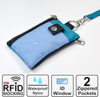 CHENSPRX Minimalist RFID Blocking Small Wallet with ID Window,WaterResistant Zip Id Case Wallet with Lanyard Keychain for Cards,Cash,Travel,Women,Men