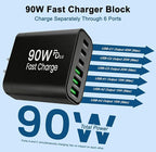 90W GaN USB C Charger Block [3 Pack],6-Port USB C Wall Charger Fast Charging 45W PD Power Adapter for MacBook Air/iPad Pro/iPhone 17Pro Max/Samsung Galaxy S24 Ultra/Tabs for Home Travel