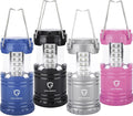 Gold Armour Camping Lanterns for Power Outages 4 Pack, Camping Essentials Lantern, Emergency Led Battery Operated Lights, Survival Kit and Gear for Hurricane (Multicolor)