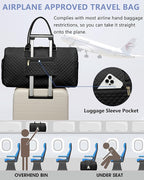 Women Weekender Travel Duffle Bag: Initial Duffel Overnight Bags with Shoe Compartment Large Carry on Tote with Toiletry Bag Weekend Traveling Yoga Gym Hospital Bag for Women with Wet Pocket Letter A
