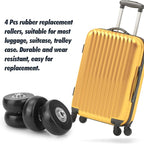 Zoofen 50 x 18mm Luggage Replacement Wheels 4 Pcs Rubber Suitcase Replacement Wheels Wear-Resistant Repair Casters for Luggage