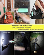 Personal Alarm for Women, Rechargeable with Safety Lights & Low Battery Notice, 130dB Siren with LED Flashlight Strobe Light for Emergency, Dual Light Sources Safety Keychain