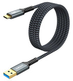 SUNGUY 10Gbps USB C 3.1 Gen 2 Cable, 4FT USB A to USB C 3A Fast Charging & Data Transfer Android Auto Cable Compatible with iPhone 17/16/15 Pro Max, Galaxy S23 S22 Ultra Note 20, SSD