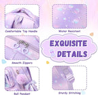 PIG PIG GIRL Kids Backpack for Girls - School Bags for Middle School Students - Book Bag for Elementary Primary - Kawaii Ita Backpack - Purple Shell
