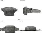 LATMAP 3L TRIPLE ZIP Fanny Packs Belt Bag For Women Men Crossbody Waist Pack Sling Chest Bum Travel Bag Purse Faux Leather Fashion Cute Dark Grey