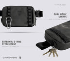 Gymreapers Travel Small Crossbody Bags for Men & Women with Hidden Pocket - Waterproof Crosssbody Fanny Pack for Men with Adjustable Shoulder Sling Belt for Traveling, Running & Hiking (Gunmetal)