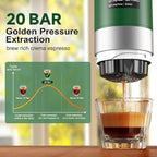 Portable Espresso Machine with Removeable Battery, 20 bar Mini Travel Coffee maker, Expresso Maker with USB-C,3-in-1 Car Coffee Maker Self-Heating, Ground Coffee & Capsule(Ns&DG)