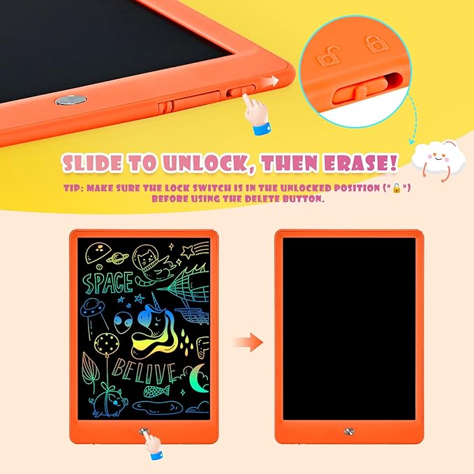 EooCoo Toys for Ages 3-7, Drawing Pad for Kids, 10 Inch LCD Writing Tablet, No Mess Coloring Books for Kids, Travel Games Girls Gifts, Educational Toys for 3 4 5 6 7 Years Old Girls