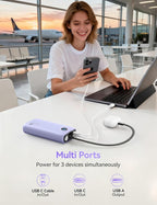 Portable Charger, 45W 20000mAh Power Bank with in/Out Fast Charging USB C Cable, 3W Flashlight, LED Display, Portable Battery Pack Travel Essentials for iPhone 17/16/15, Android Phone, Tablet, Laptop