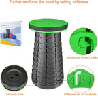 Boreeman Upgraded Folding Stool Lightweight Yet More Sturdy with Load Capacity 400lbs Portable Collapsible Stool for Camping Fishing Hiking BBQ (Green)