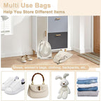 4-Piece Travel Shoe Bag with Drawstring Shoe Bag, Dustproof Shoe Bag, Washable and Reusable (Beige)