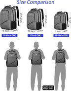 MATEIN Laptop Backpack 15.6 Inch, 20 L Personal Item Bag Airport Approved, Water Resistant Work Commute Computer Backpack with TSA Laptop Compartment, Gifts for Women Men, Grey