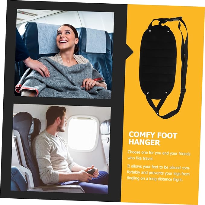 Ciieeo 1set Airplane Footrest Hammock Portable Travel Accessory for Comfortable Leg Support Easy Installation Material for and Car Travel