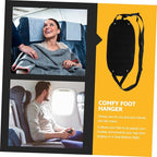 Ciieeo 1set Airplane Footrest Hammock Portable Travel Accessory for Comfortable Leg Support Easy Installation Material for and Car Travel
