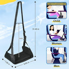 Airplane Foot Hammock for Plane Travel, Detachable Bamboo Airplane Foot Rest for Long Flight, Desk Foot Hammock with Extended Adjustable Strap to Relax Your Feet, Foot Sling Travel Essentials