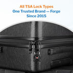 Forge TSA Approved Luggage Locks Ultra-Secure Dimple Key Travel Cable Locks with Zinc Alloy Body- 4 Locks, Black, Blue, red, Green.