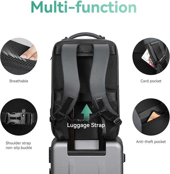 MARK RYDEN Business Backpack for Men, Waterproof High Tech Backpack with Sport Car Shape Design and USB Charging Port, Travel Laptop Backpack Fits 17.3 Inch Notebook