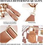Black and White Checkered Crossbody Bag Bum Bag for Women,Spacious Checkered Purse Fanny Packs Belt Bag