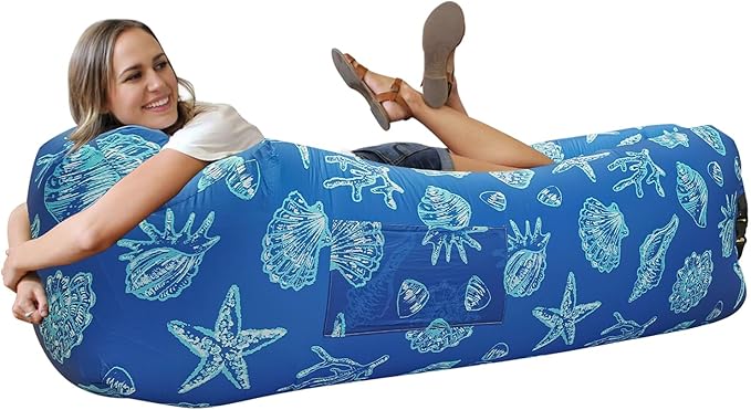WEKAPO Inflatable Couch Air Lounger Chair - Camping & Beach Accessories, Portable Blow up Sofa for Hiking, Lawn, Indoor/Outdoor Movies & Music Festivals. Lightweight and Easy to Set Up Air Hammock