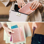 Travel Passport Holder Cover RFID Blocking Cute Slim Passport Wallet for Women