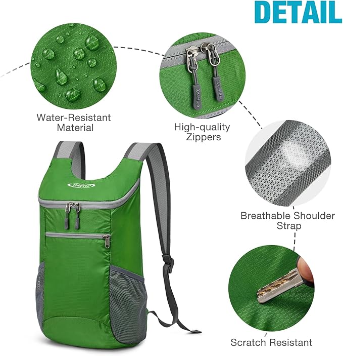 G4Free Lightweight Packable Hiking Backpack for Men Women Small Hiking Daypacks Foldable Shoulder Pack Casual Outdoor Bag 11L