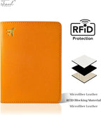 Passport Holder for Travel Essentials,RFID Blocking Passport Cover Case for Travel Accessories,Travel Wallet for Women Men (Orange)