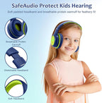Voopwink Kids Headphones Wired with Microphone, USB Type C Headphones for Kids Girls Boys with Cord/LED Lights/85/94dB Volume Limit, Portable Over Ear Headphones for School/Travel/Tablet/iPad